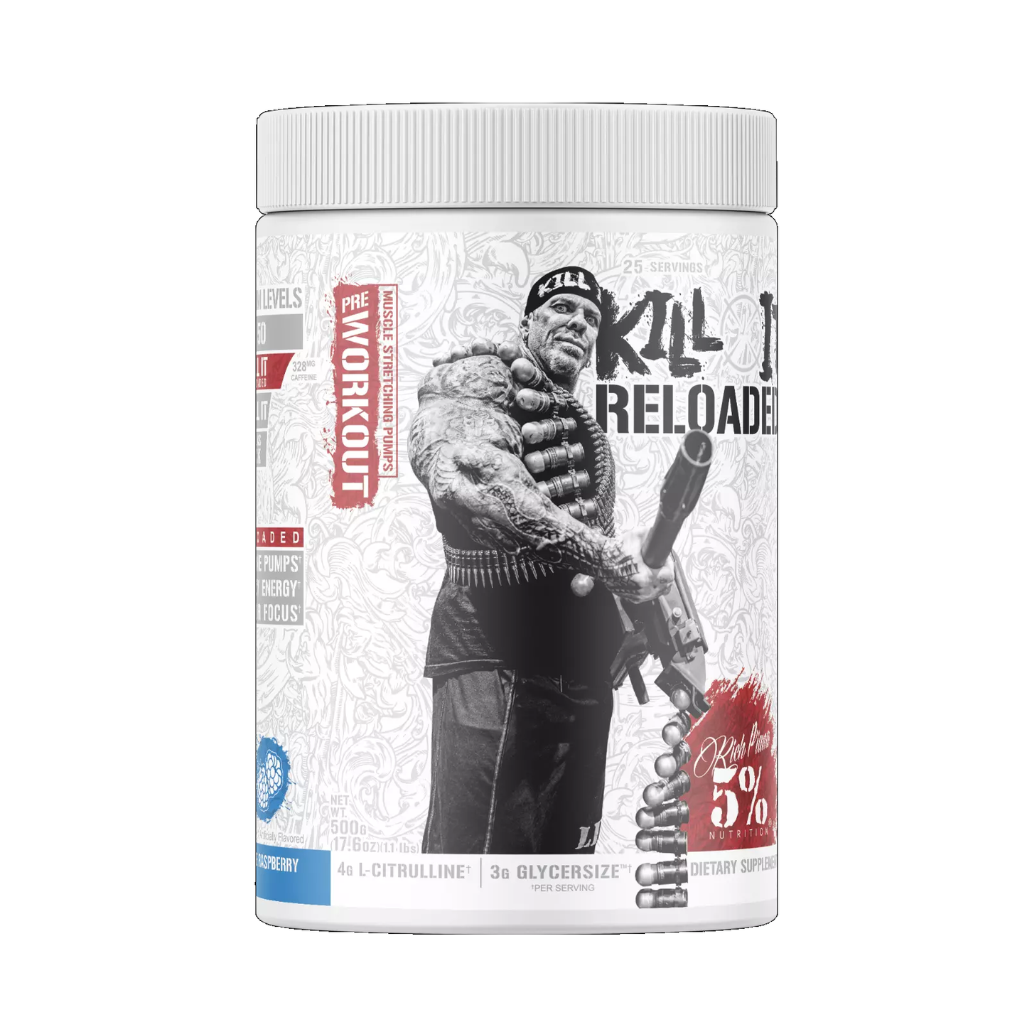 Rich Piana 5% Nutrition Kill It Reloaded Legendary Series 512.5g Blue Raspberry