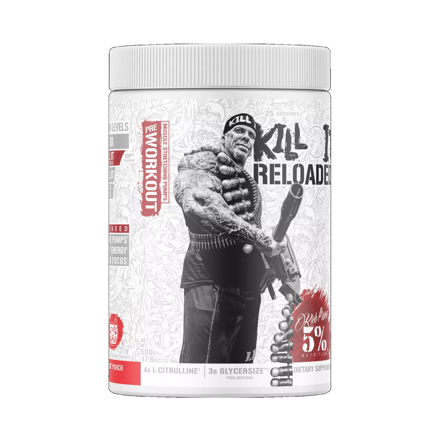 Rich Piana 5% Nutrition Kill It Reloaded Legendary Series 512.5g Blue Raspberry