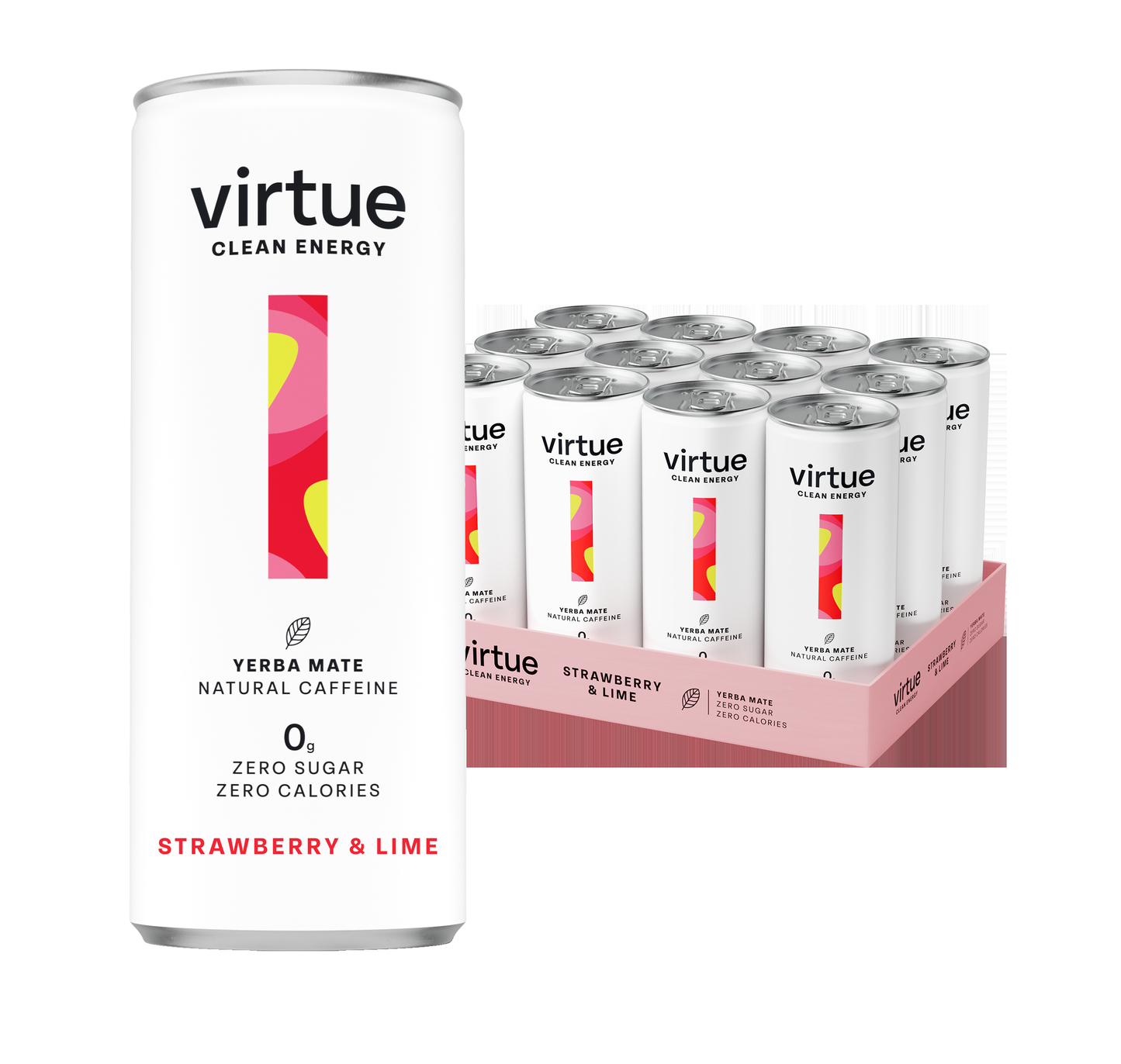Virtue Clean Energy Yerba Mate 12x250ml Peach and Raspberry