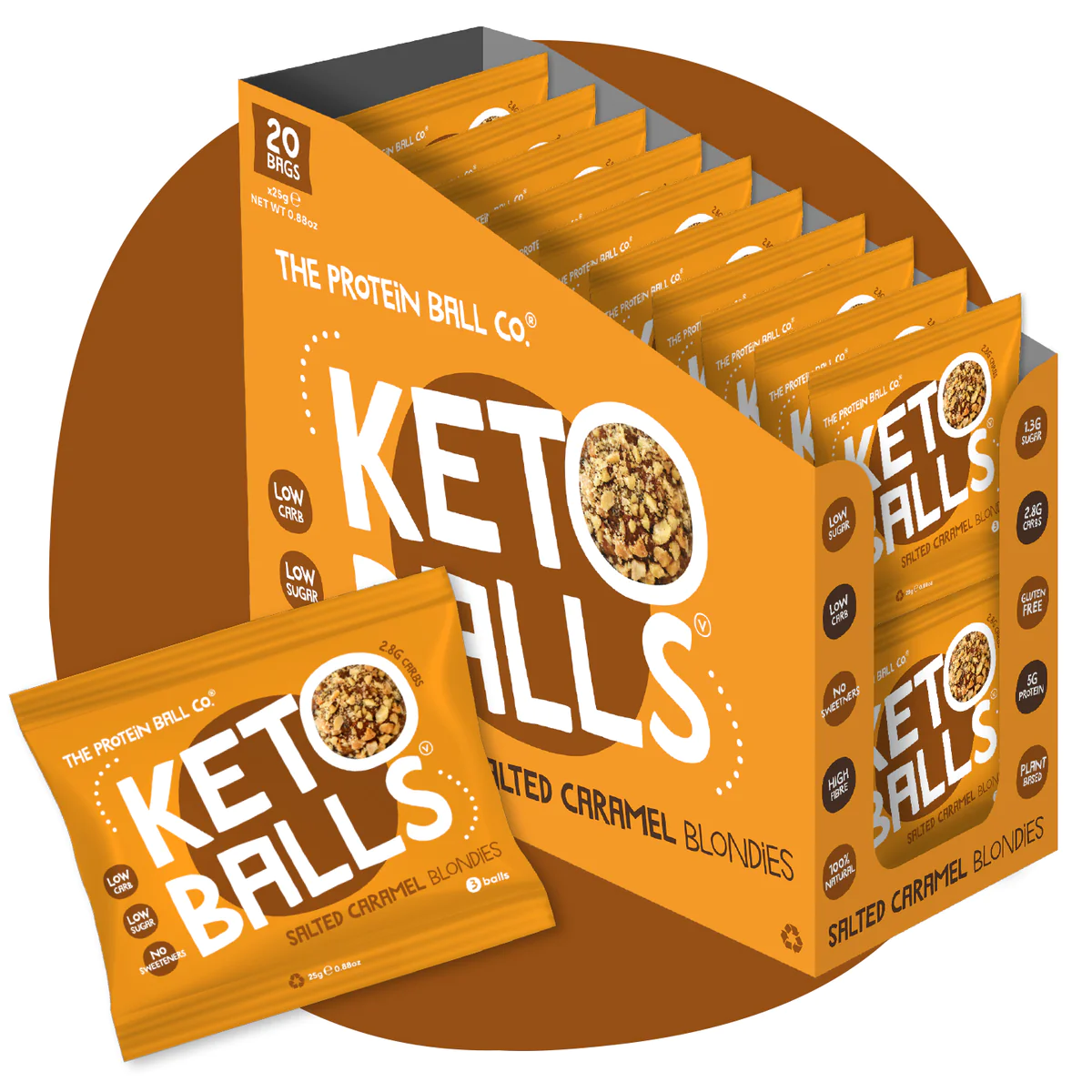 The Protein Ball Co Keto Ball Snack 20x25g Classic Choc Brownies